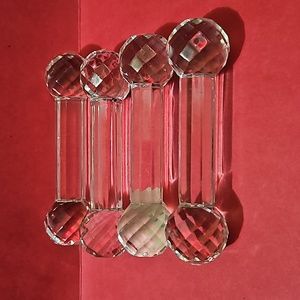 Antique Barbell Knife Rest lot of 4- Cut Crystal Glass - Classic Tableware